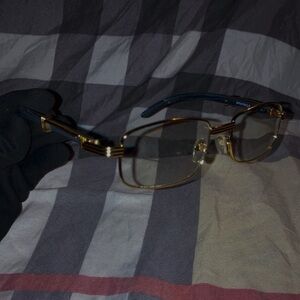 SALE! (NEW) Black / Gold rimmed squared designer luxury glasses. NEW